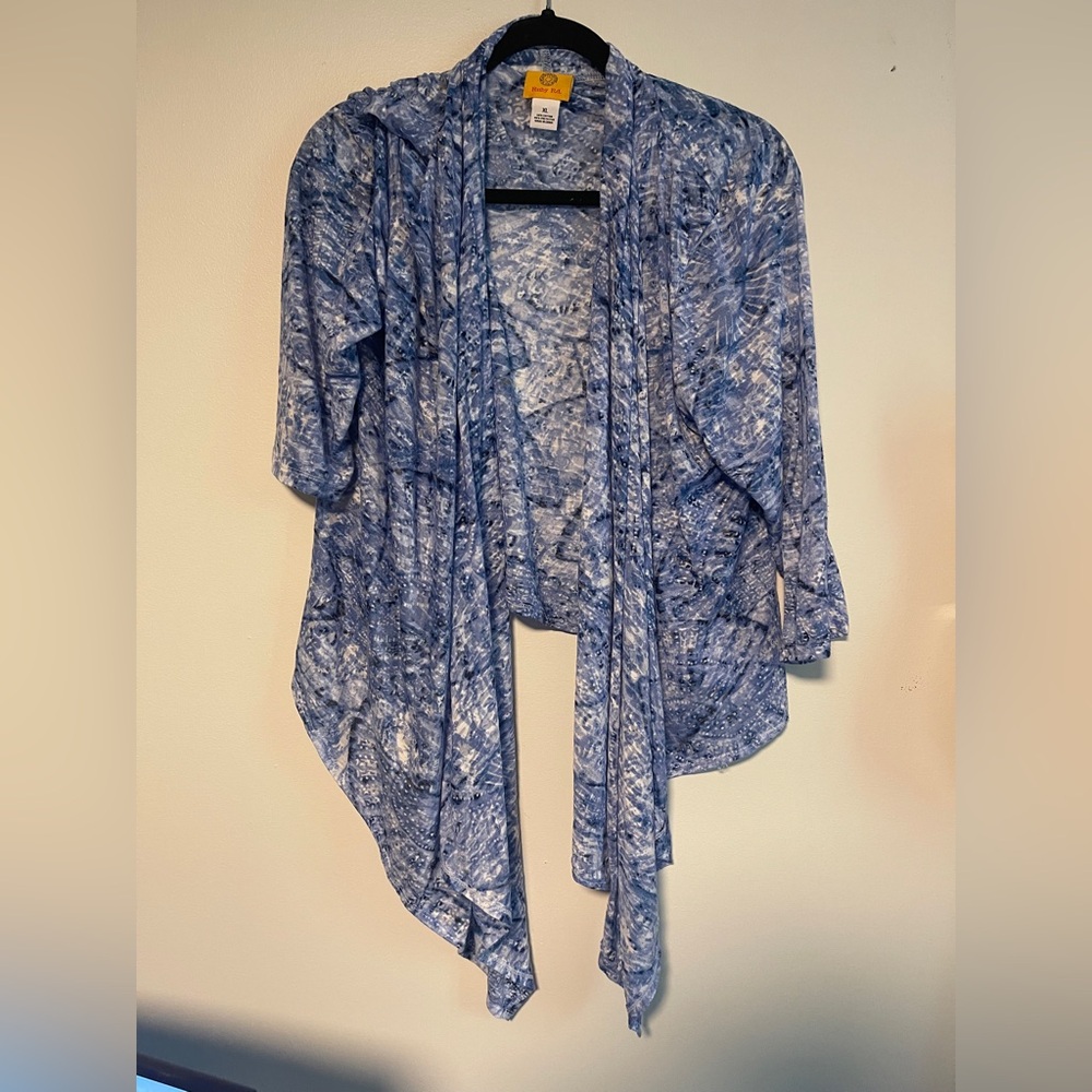 Ruby Rd. Blue and White Cardigan
